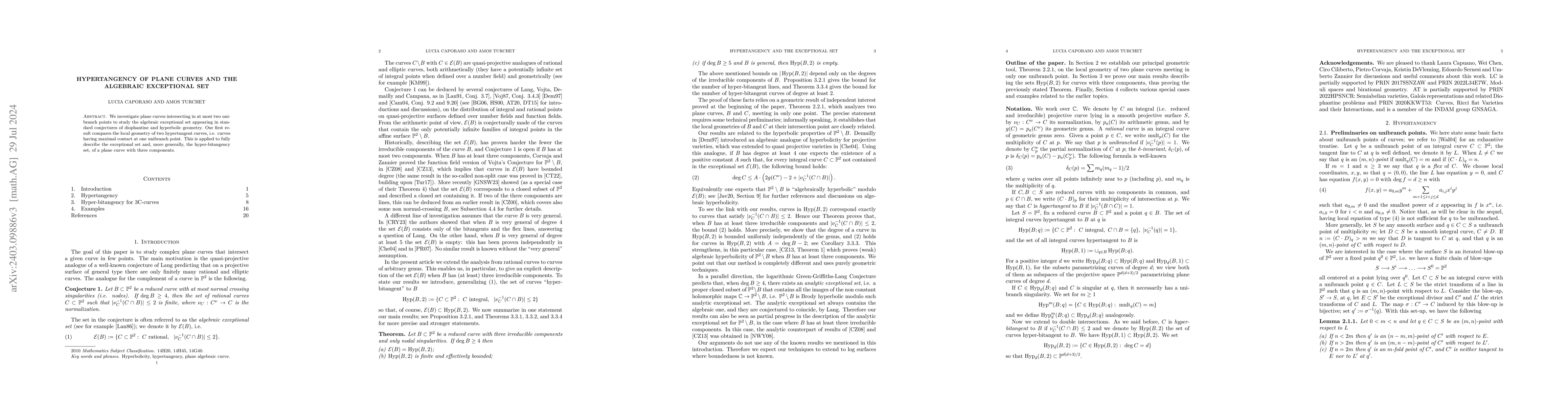 Thumbnail for Hypertangency of plane curves and the algebraic exceptional set
