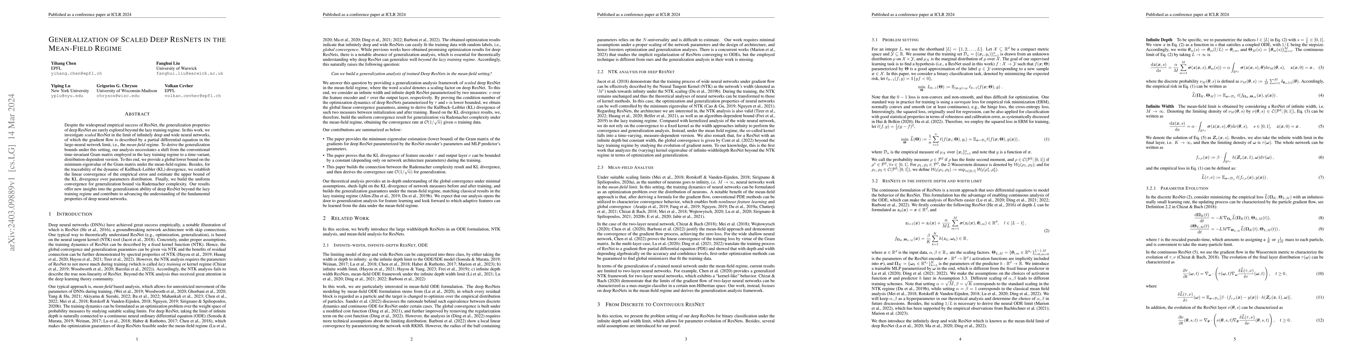 Thumbnail for Generalization of Scaled Deep ResNets in the Mean-Field Regime