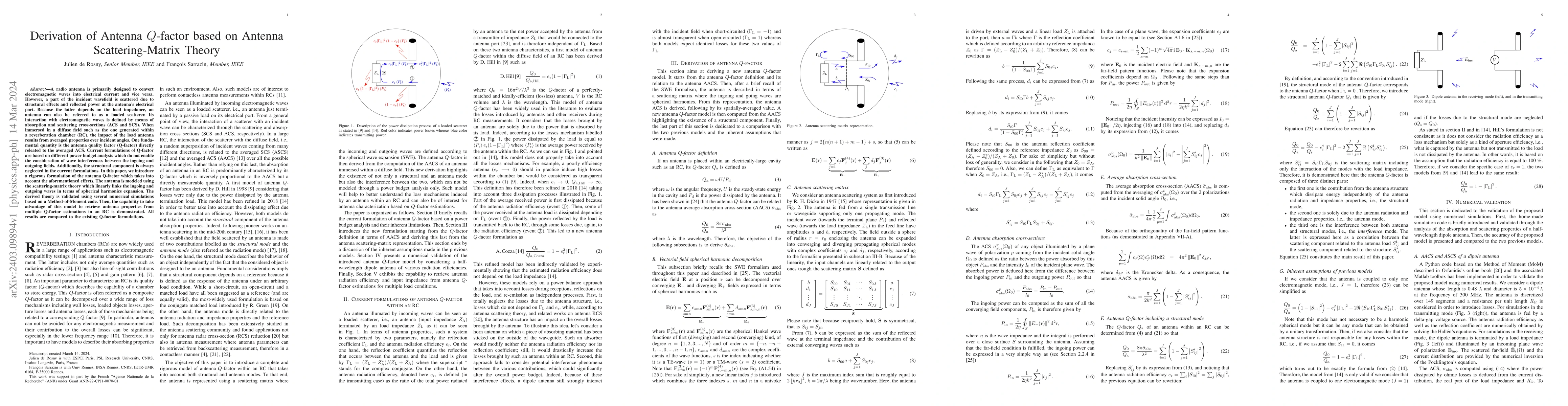 Thumbnail for Derivation of Antenna $Q$-factor based on Antenna Scattering-Matrix
  Theory