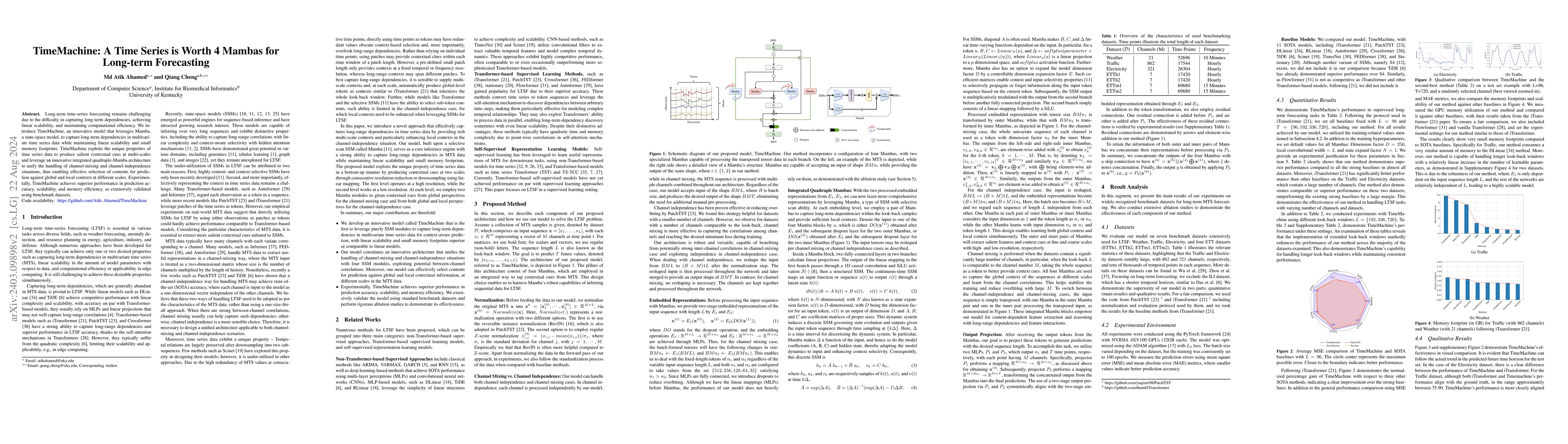 Thumbnail for TimeMachine: A Time Series is Worth 4 Mambas for Long-term Forecasting