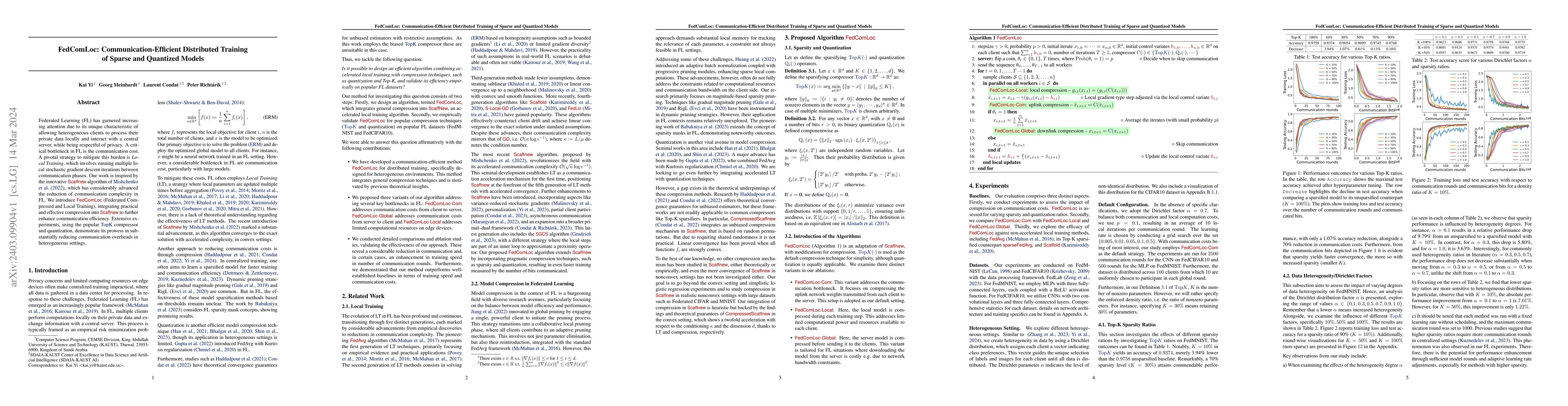 Thumbnail for FedComLoc: Communication-Efficient Distributed Training of Sparse and
  Quantized Models