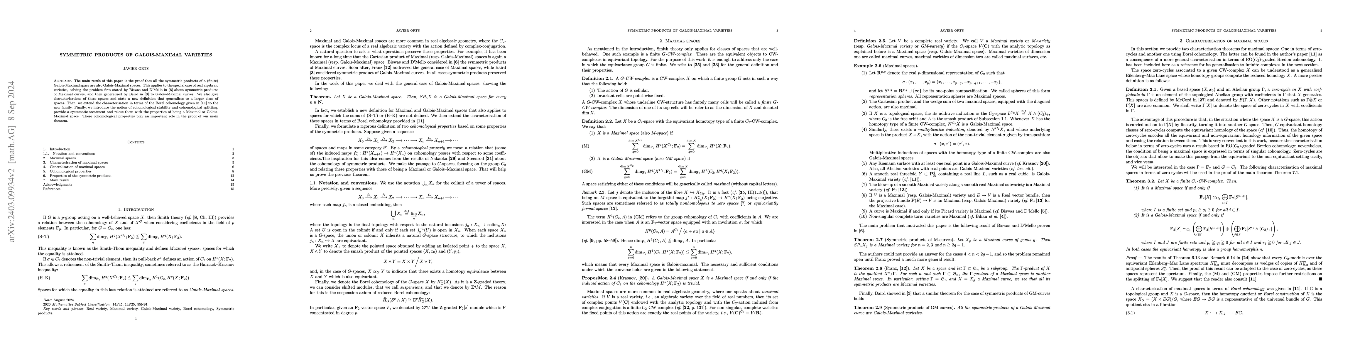 Thumbnail for Symmetric products of Galois-Maximal varieties