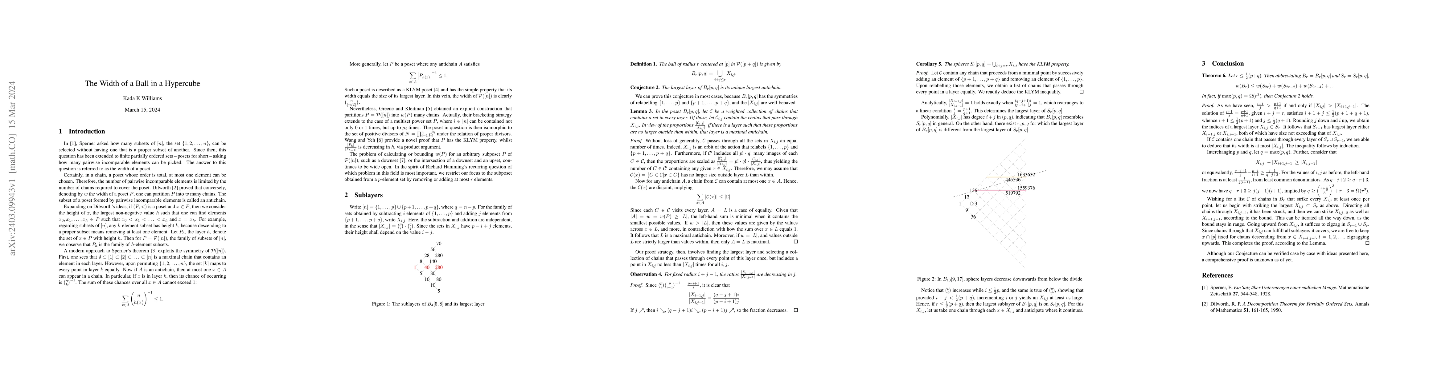 Thumbnail for The Width of a Ball in a Hypercube