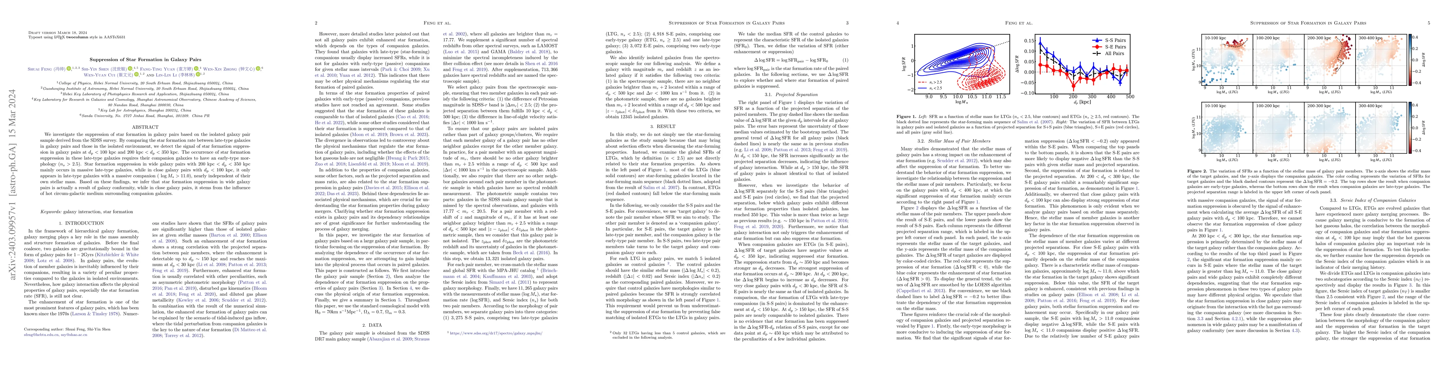 Thumbnail for Suppression of Star Formation in Galaxy Pairs