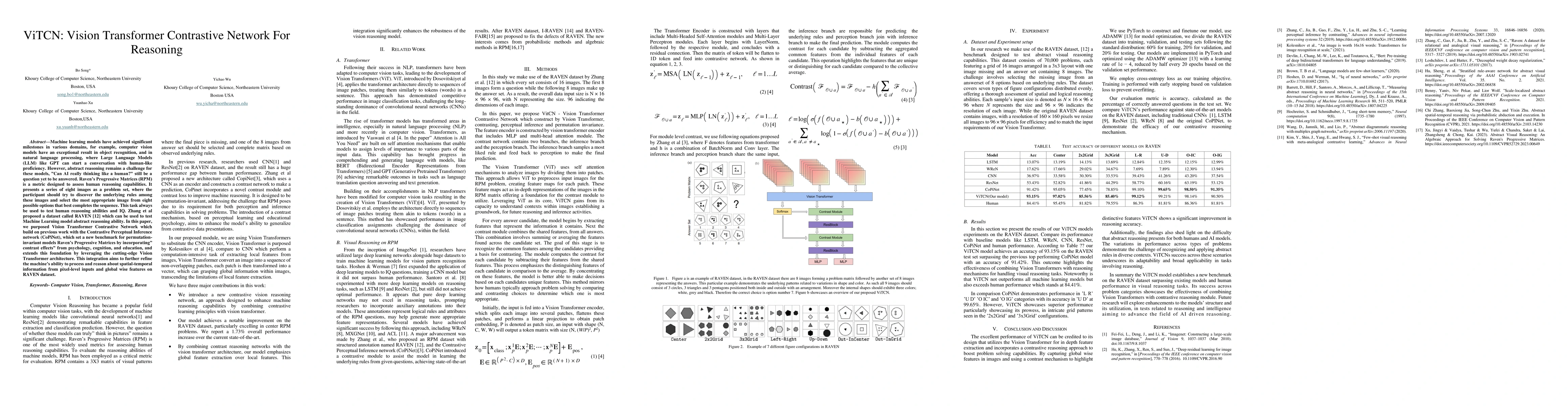 Thumbnail for ViTCN: Vision Transformer Contrastive Network For Reasoning