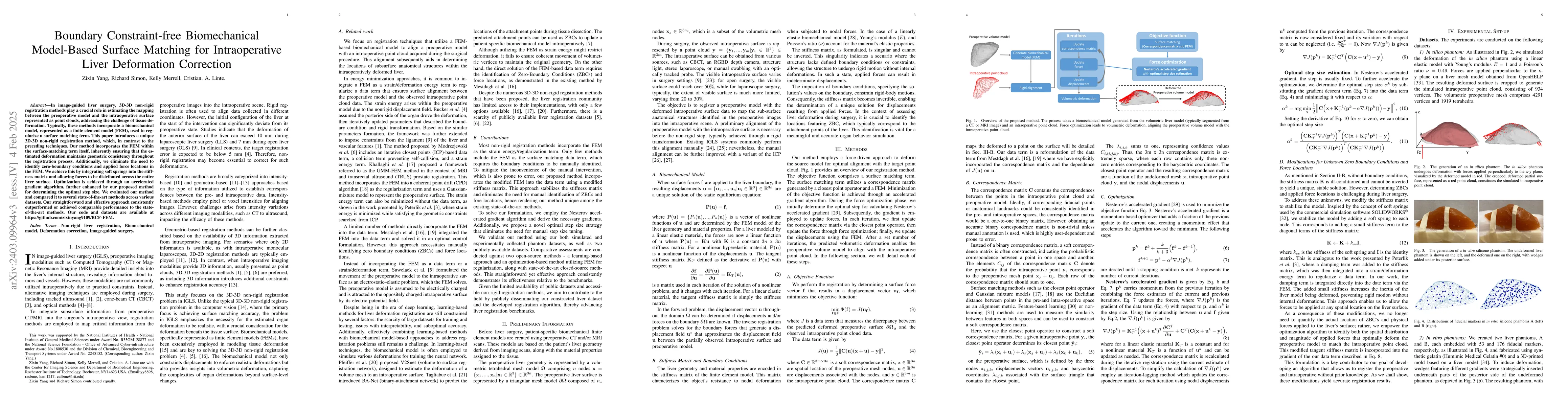 Thumbnail for Boundary Constraint-free Biomechanical Model-Based Surface Matching for
  Intraoperative Liver Deformation Correction