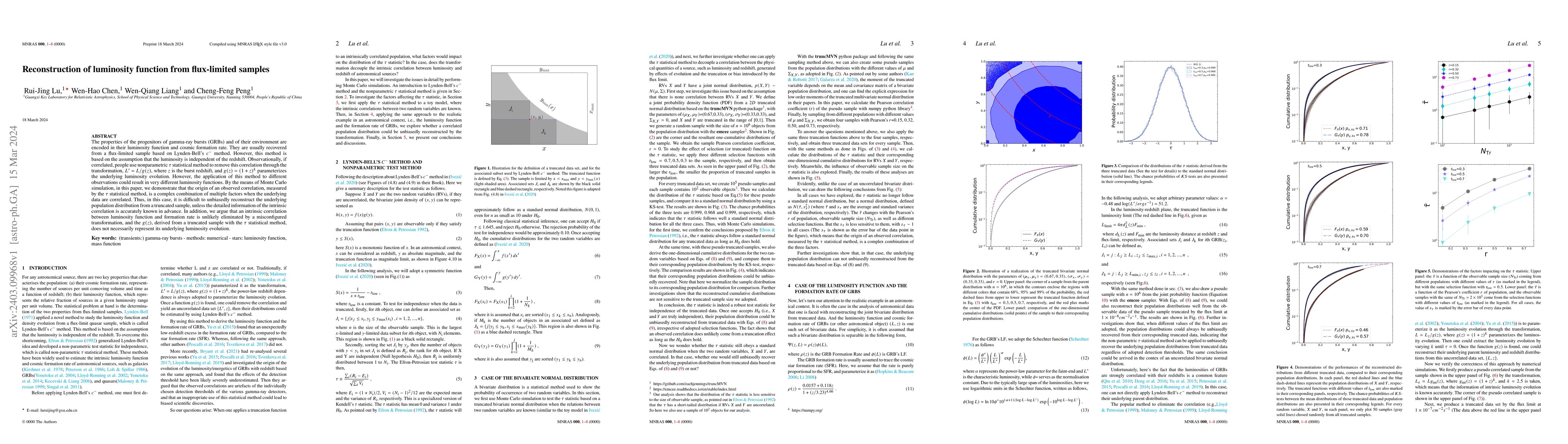 Thumbnail for Reconstruction of luminosity function from flux-limited samples