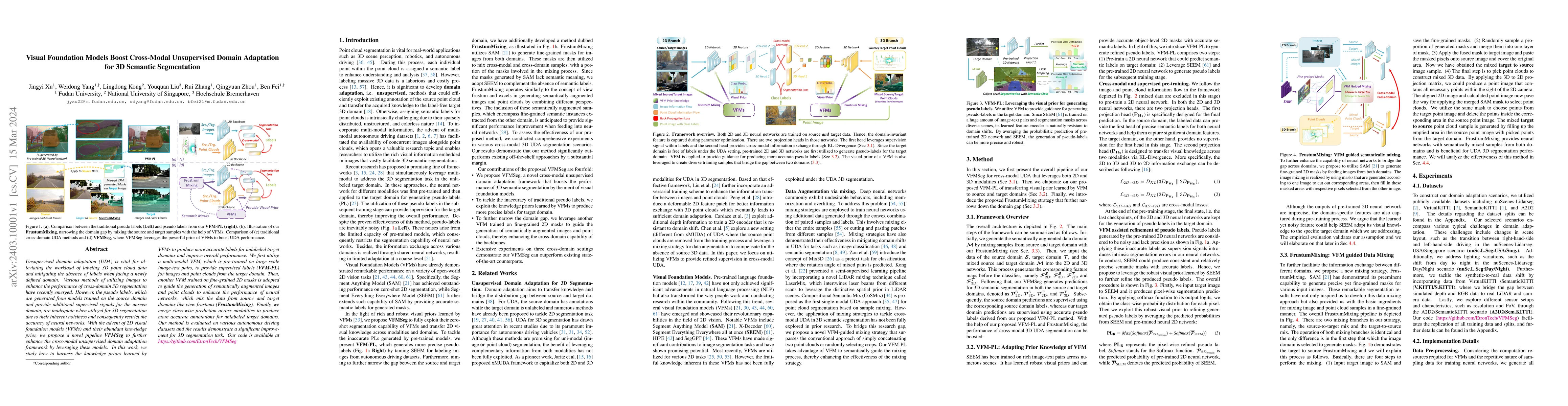 Thumbnail for Visual Foundation Models Boost Cross-Modal Unsupervised Domain
  Adaptation for 3D Semantic Segmentation