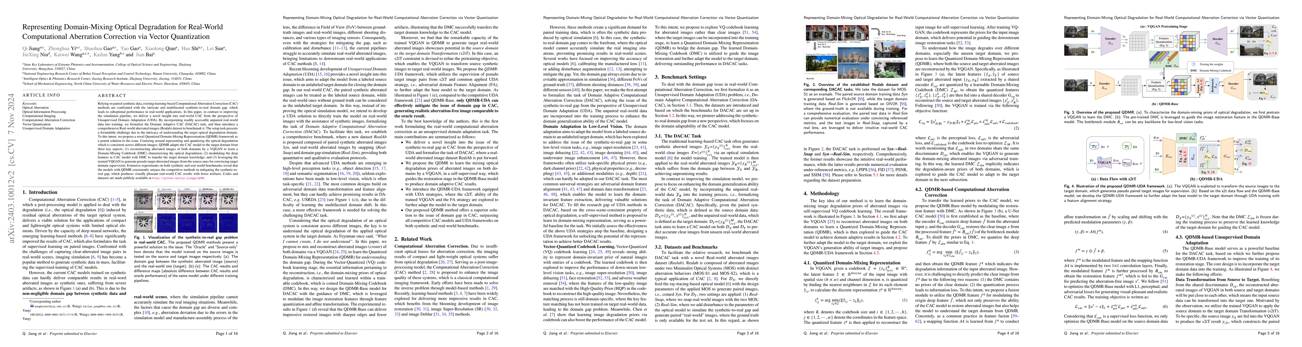 Thumbnail for Real-World Computational Aberration Correction via Quantized
  Domain-Mixing Representation