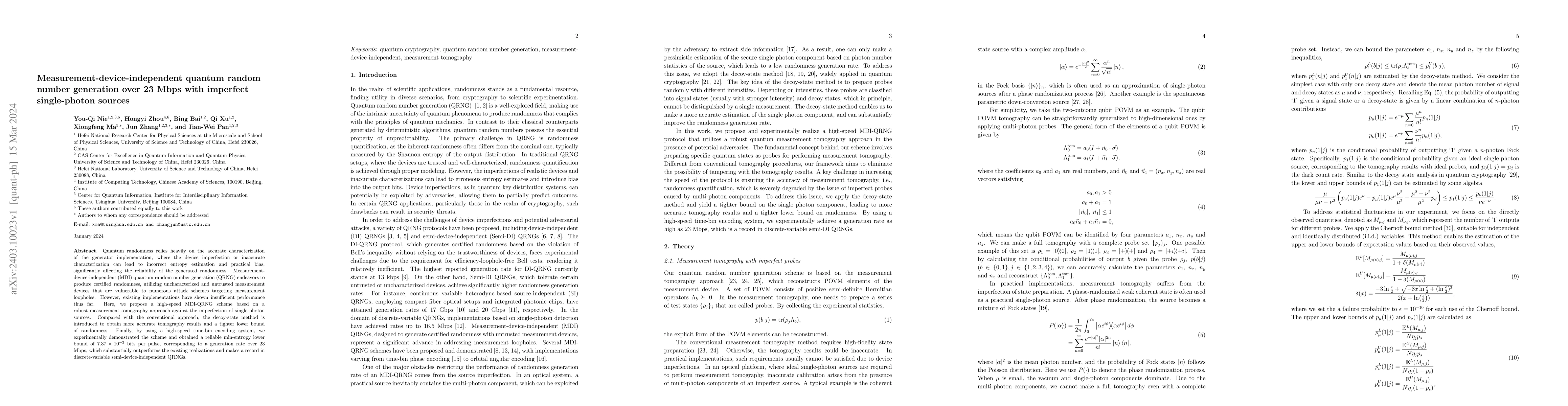 Thumbnail for Measurement-device-independent quantum random number generation over 23
  Mbps with imperfect single-photon sources