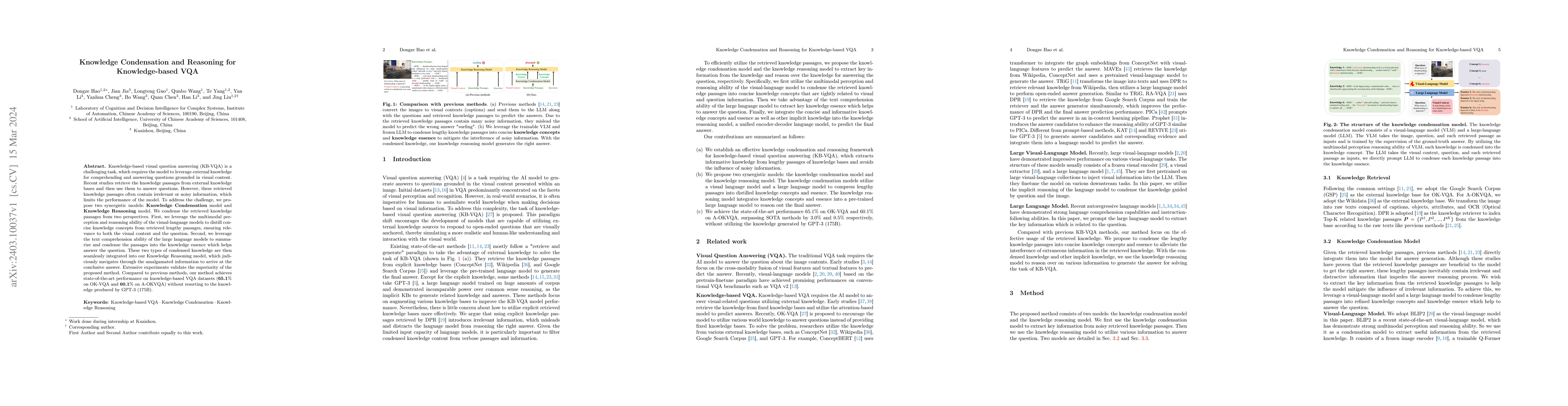 Thumbnail for Knowledge Condensation and Reasoning for Knowledge-based VQA