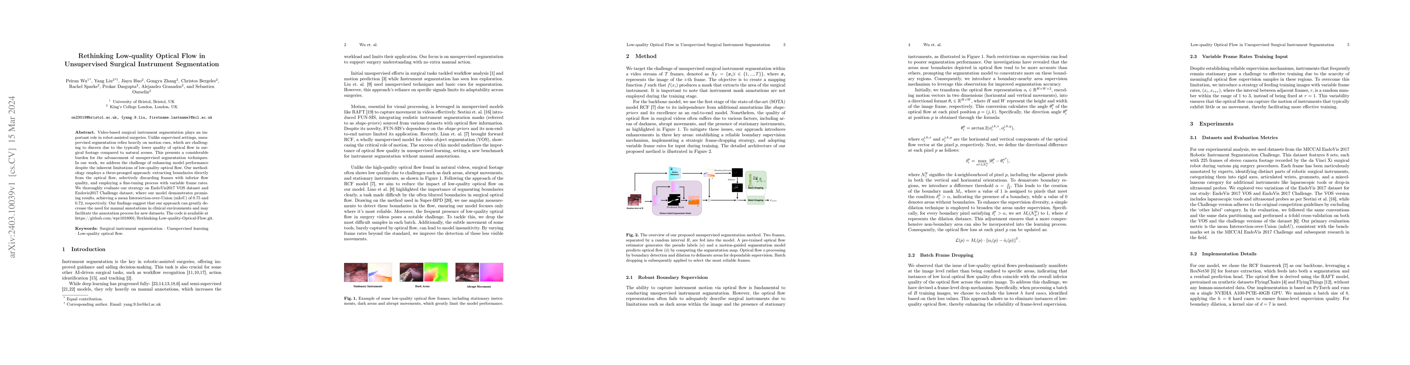 Thumbnail for Rethinking Low-quality Optical Flow in Unsupervised Surgical Instrument
  Segmentation