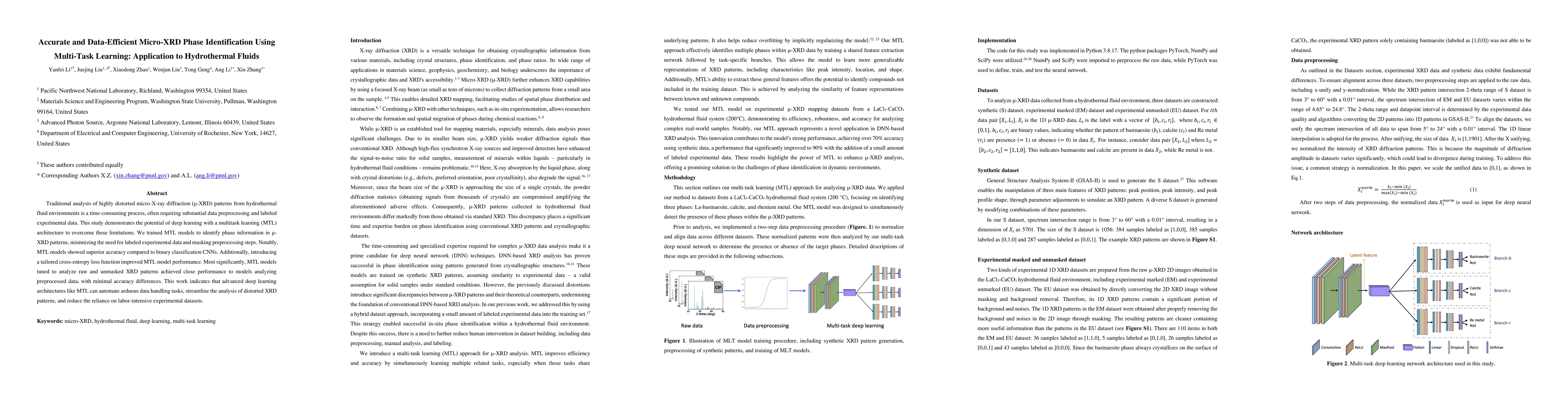 Thumbnail for Accurate and Data-Efficient Micro-XRD Phase Identification Using
  Multi-Task Learning: Application to Hydrothermal Fluids