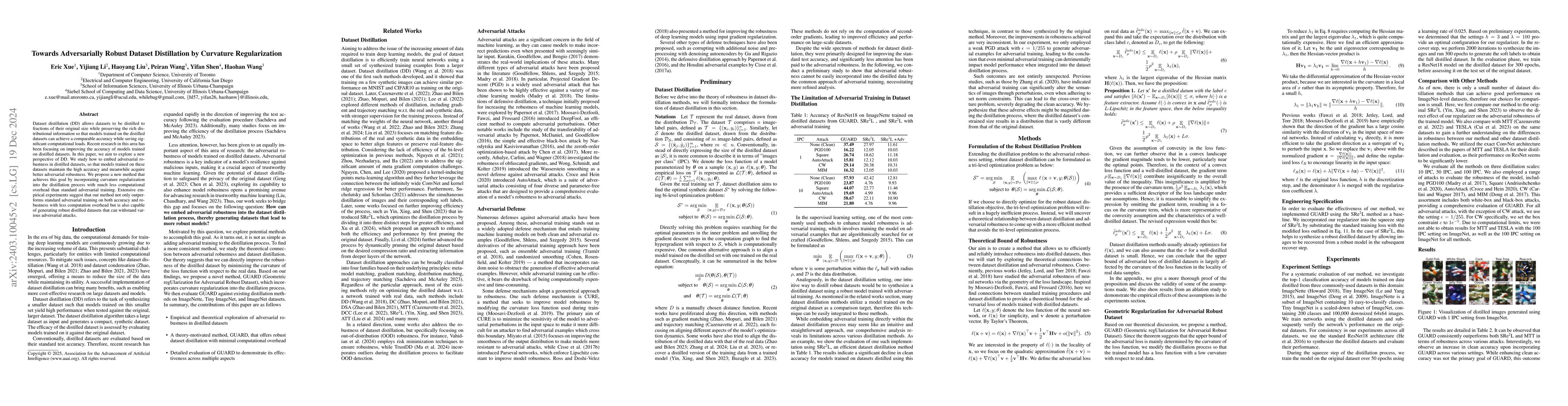 Thumbnail for Towards Adversarially Robust Dataset Distillation by Curvature
  Regularization