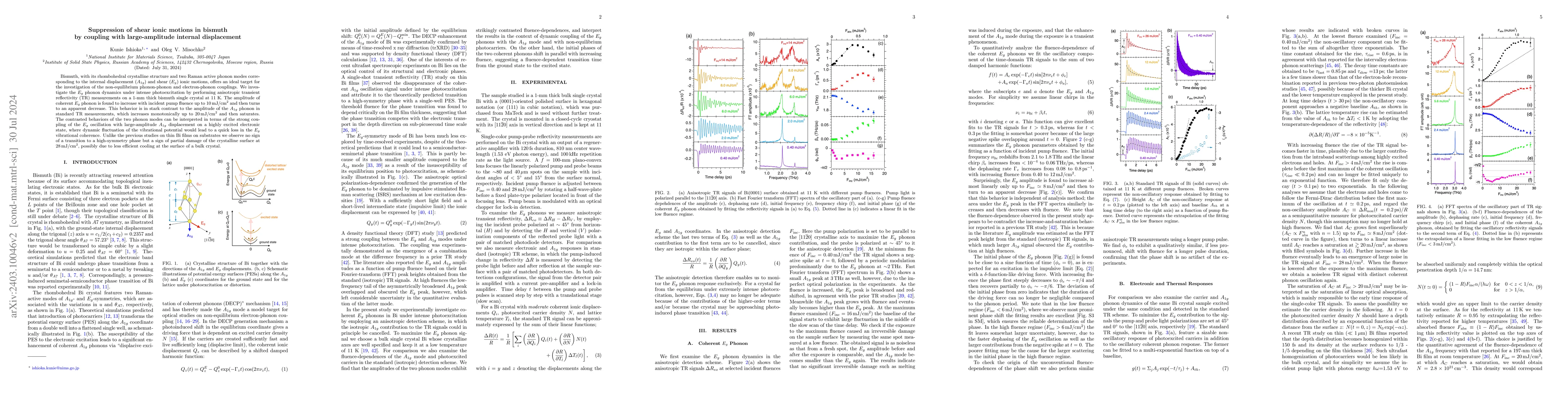 Thumbnail for Suppression of shear ionic motions in bismuth by coupling with
  large-amplitude internal displacement