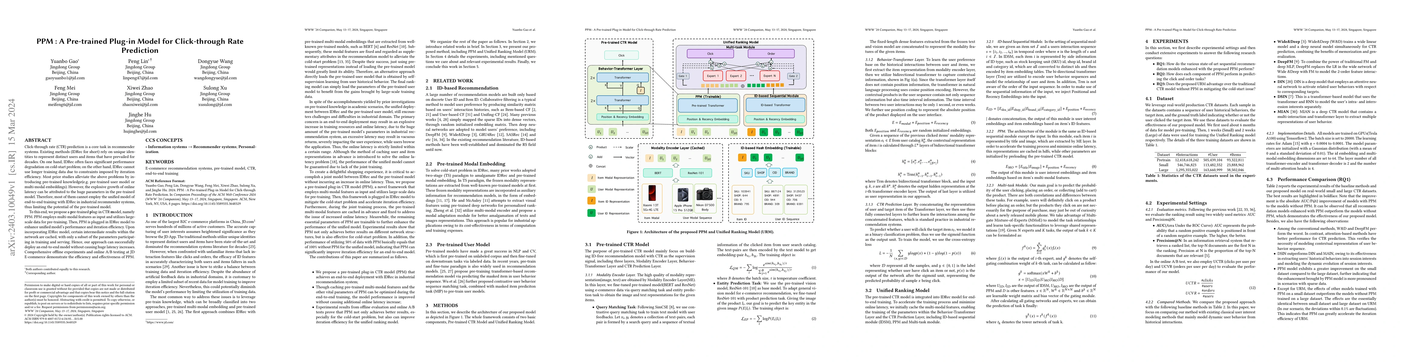Thumbnail for PPM : A Pre-trained Plug-in Model for Click-through Rate Prediction