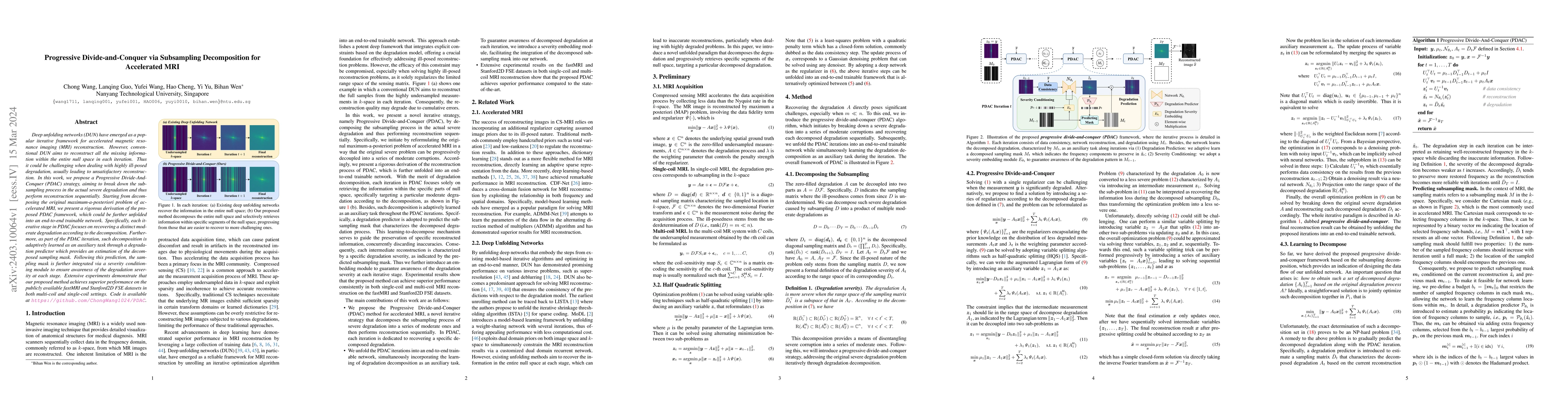 Thumbnail for Progressive Divide-and-Conquer via Subsampling Decomposition for
  Accelerated MRI