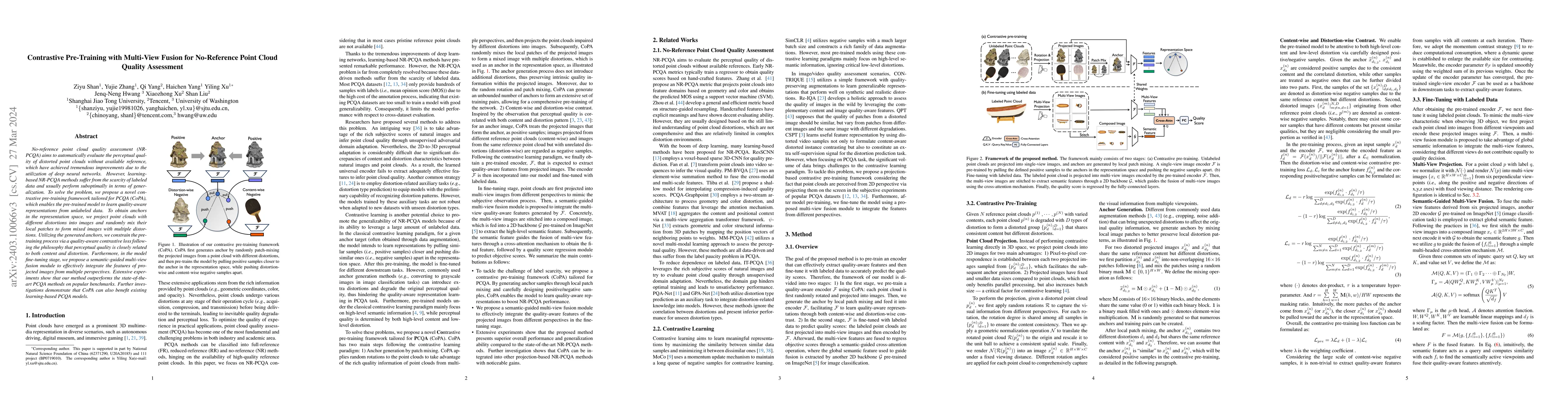 Thumbnail for Contrastive Pre-Training with Multi-View Fusion for No-Reference Point
  Cloud Quality Assessment