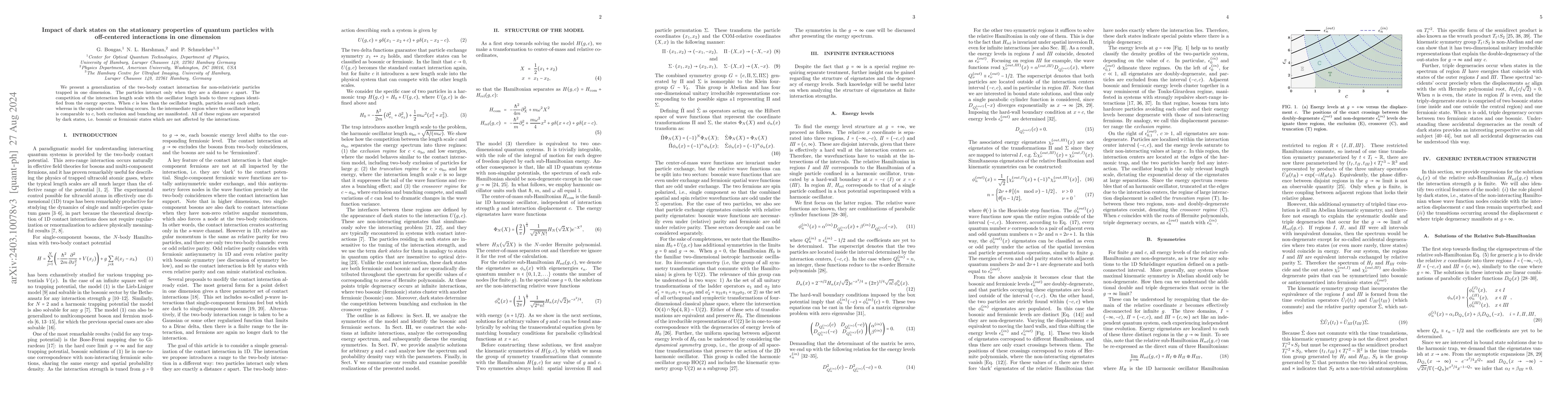 Thumbnail for Impact of dark states on the stationary properties of quantum particles
  with off-centered interactions in one dimension