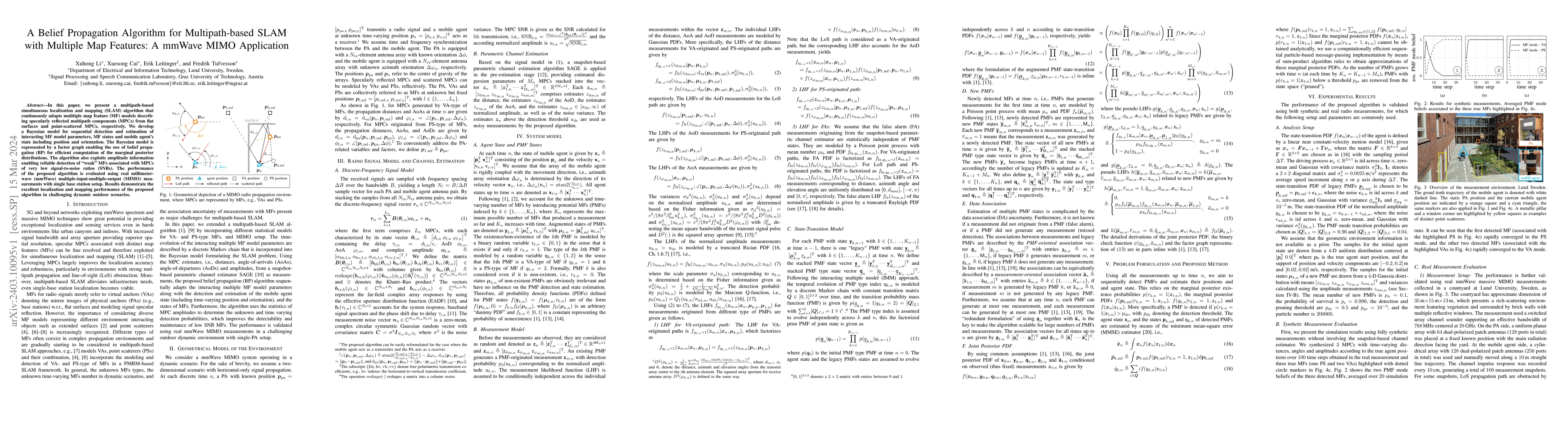 Thumbnail for A Belief Propagation Algorithm for Multipath-based SLAM with Multiple
  Map Features: A mmWave MIMO Application