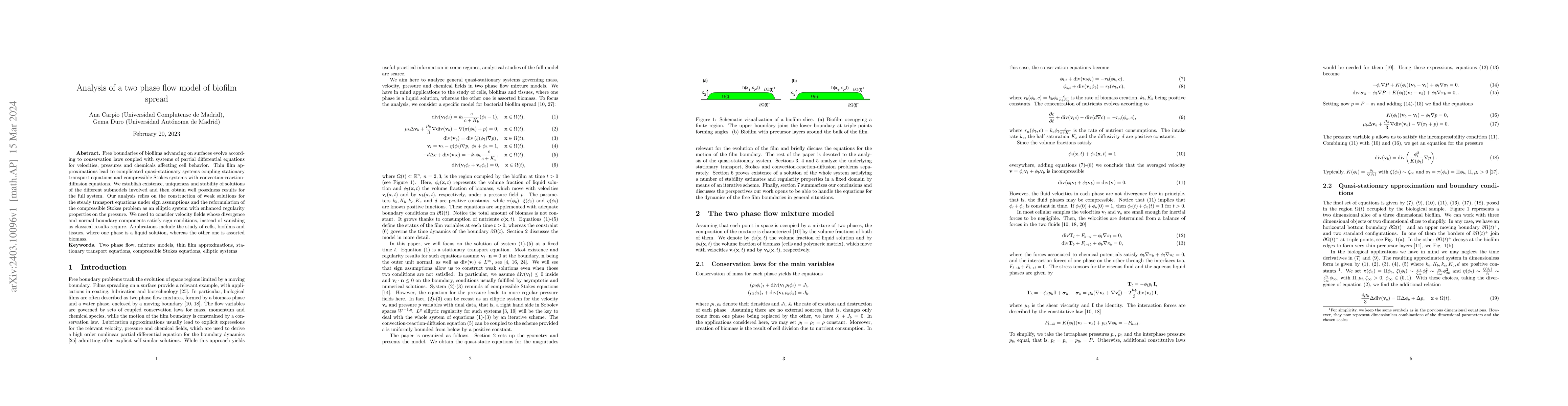 Thumbnail for Analysis of a two phase flow model of biofilm spread