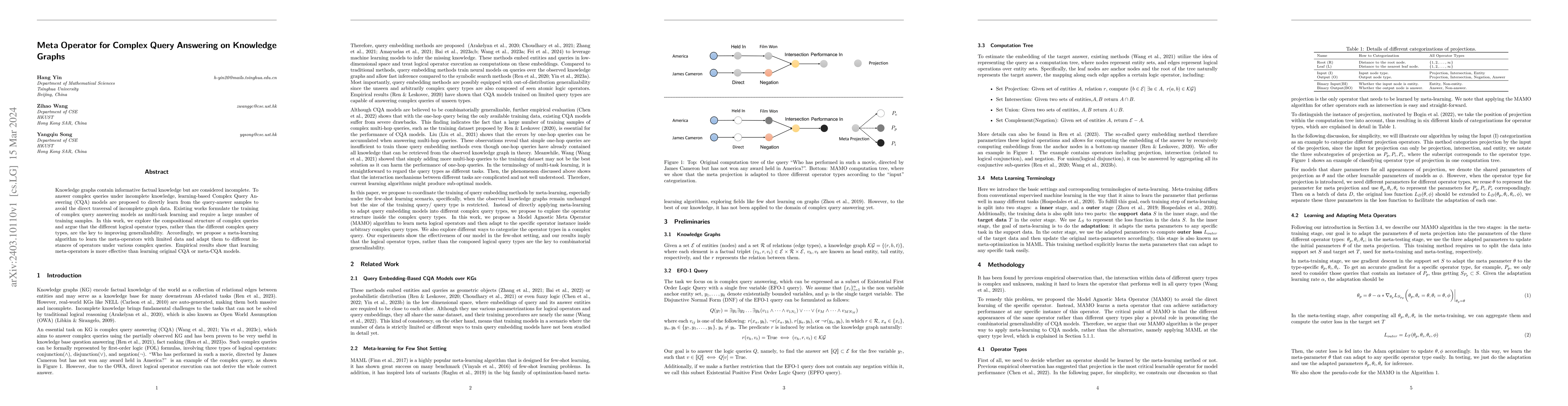 Thumbnail for Meta Operator for Complex Query Answering on Knowledge Graphs