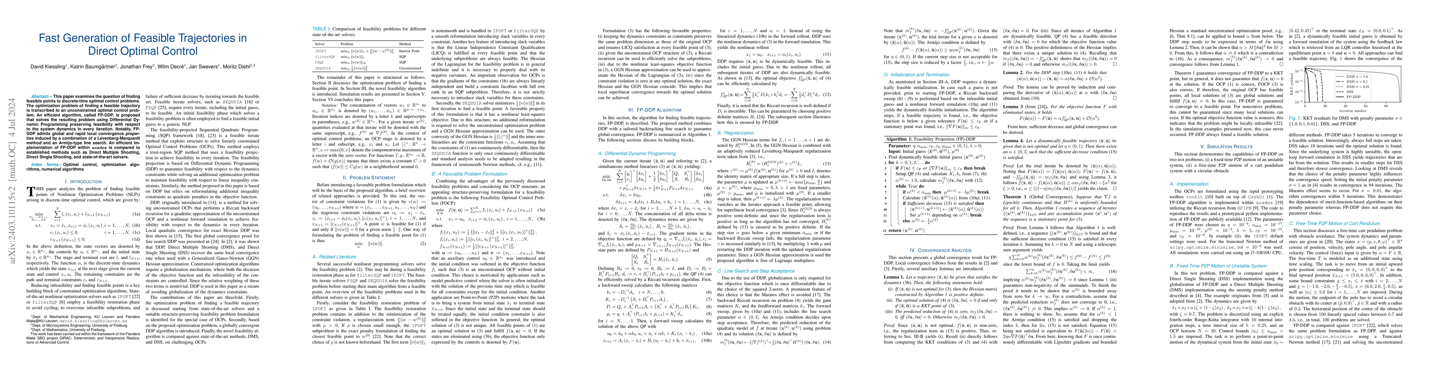 Thumbnail for Fast Generation of Feasible Trajectories in Direct Optimal Control