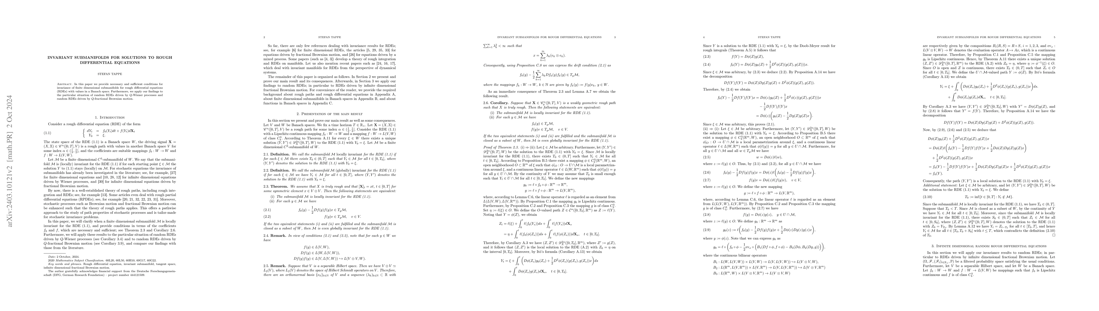 Thumbnail for Invariant submanifolds for solutions to rough differential equations