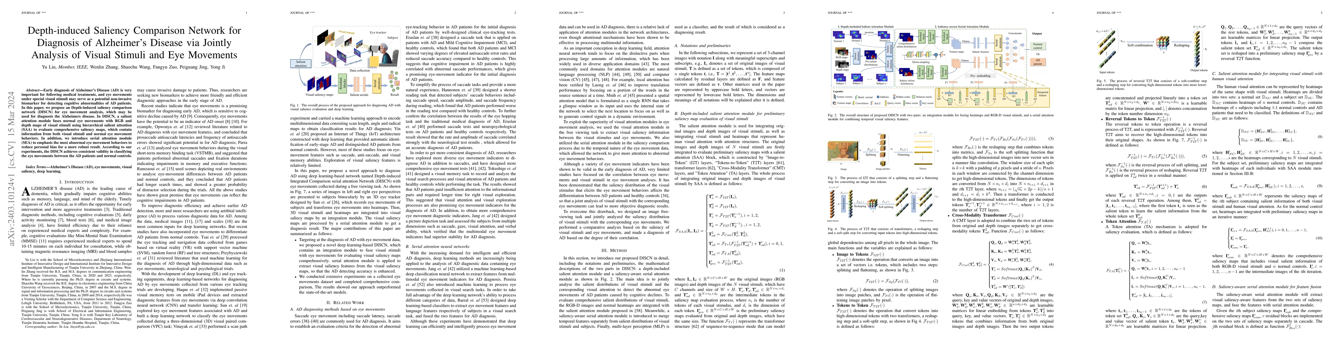 Thumbnail for Depth-induced Saliency Comparison Network for Diagnosis of Alzheimer's
  Disease via Jointly Analysis of Visual Stimuli and Eye Movements