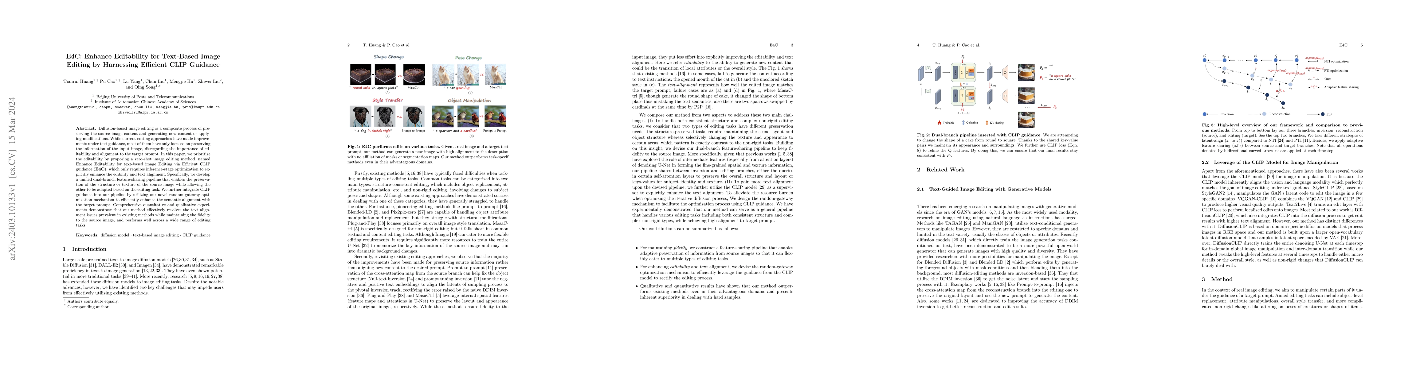 Thumbnail for E4C: Enhance Editability for Text-Based Image Editing by Harnessing
  Efficient CLIP Guidance