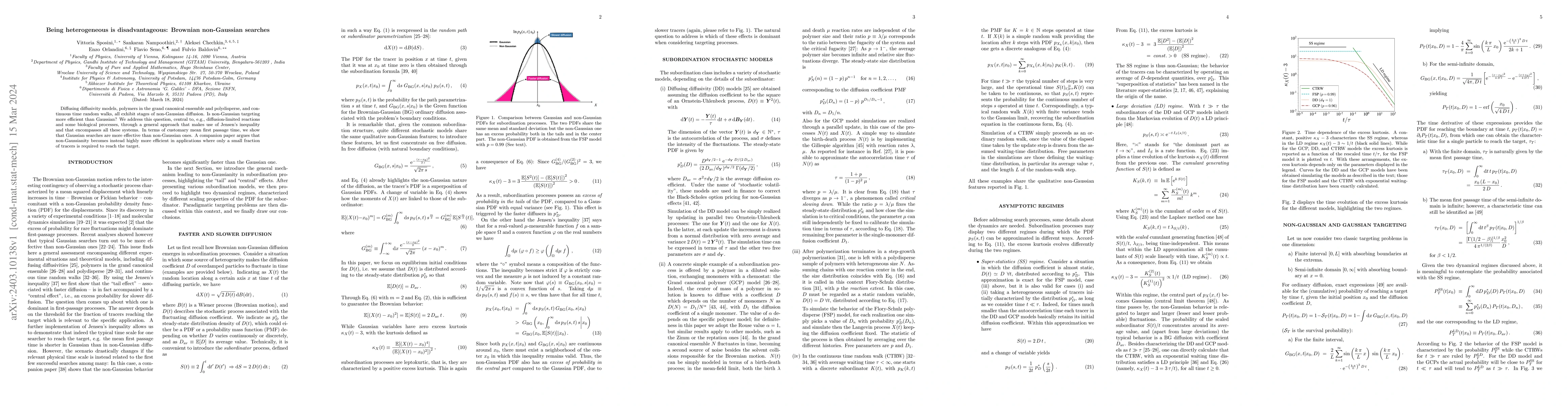 Thumbnail for Being heterogeneous is disadvantageous: Brownian non-Gaussian searches