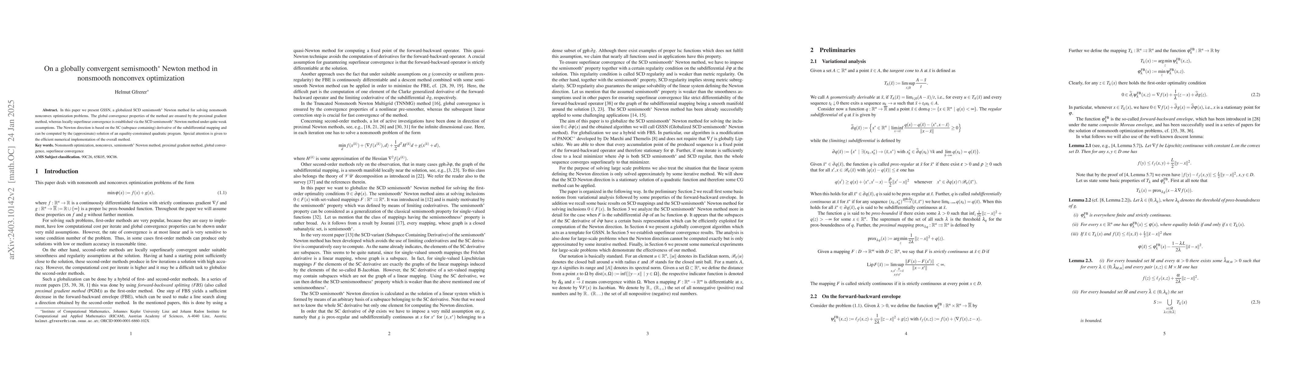 Thumbnail for On a globally convergent semismooth* Newton method in nonsmooth
  nonconvex optimzation