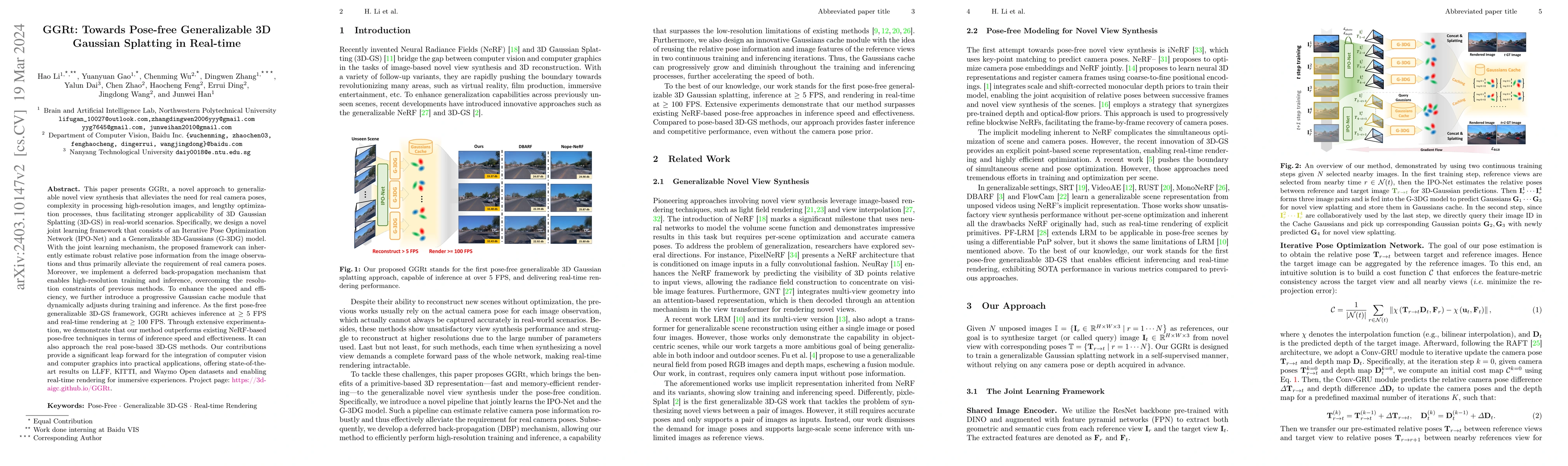 Thumbnail for GGRt: Towards Pose-free Generalizable 3D Gaussian Splatting in Real-time