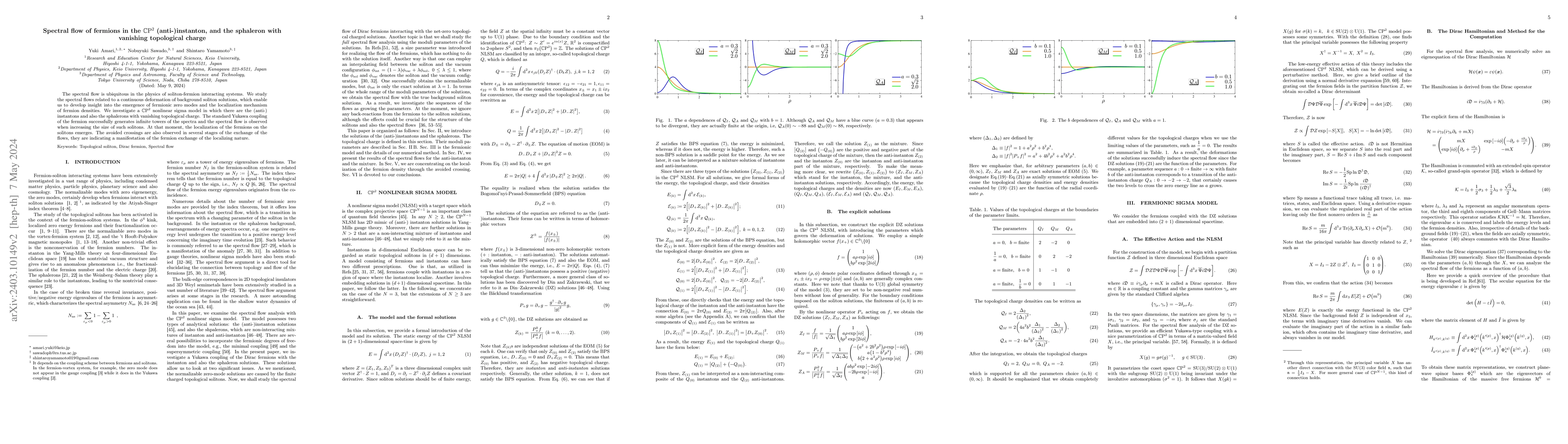 Thumbnail for Spectral flow of fermions in the $\CP^2$ (anti-)instanton, and the
  sphaleron with vanishing topological charge