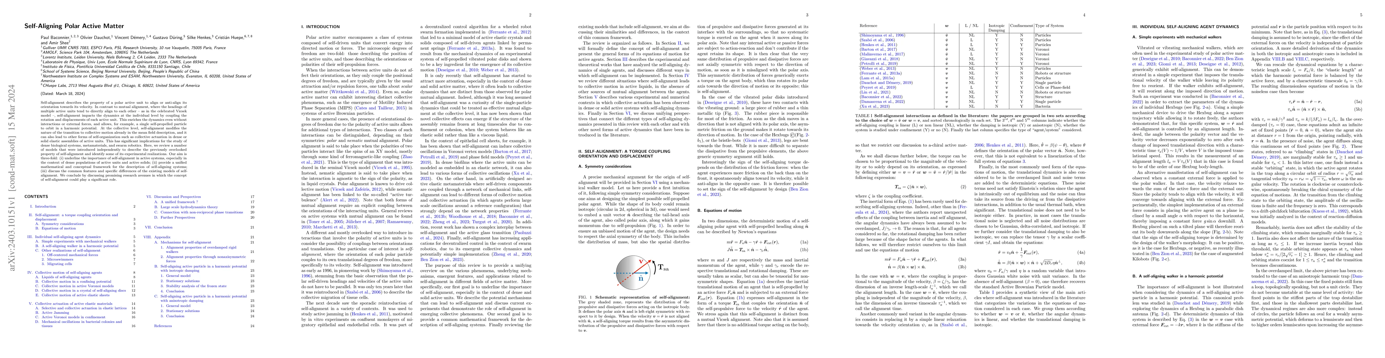 Thumbnail for Self-Aligning Polar Active Matter