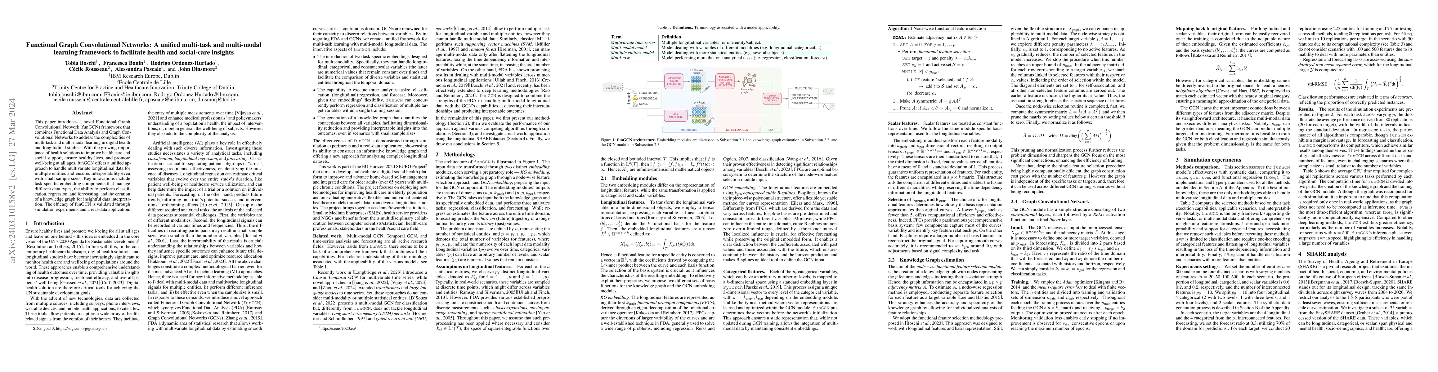 Thumbnail for Functional Graph Convolutional Networks: A unified multi-task and
  multi-modal learning framework to facilitate health and social-care insights