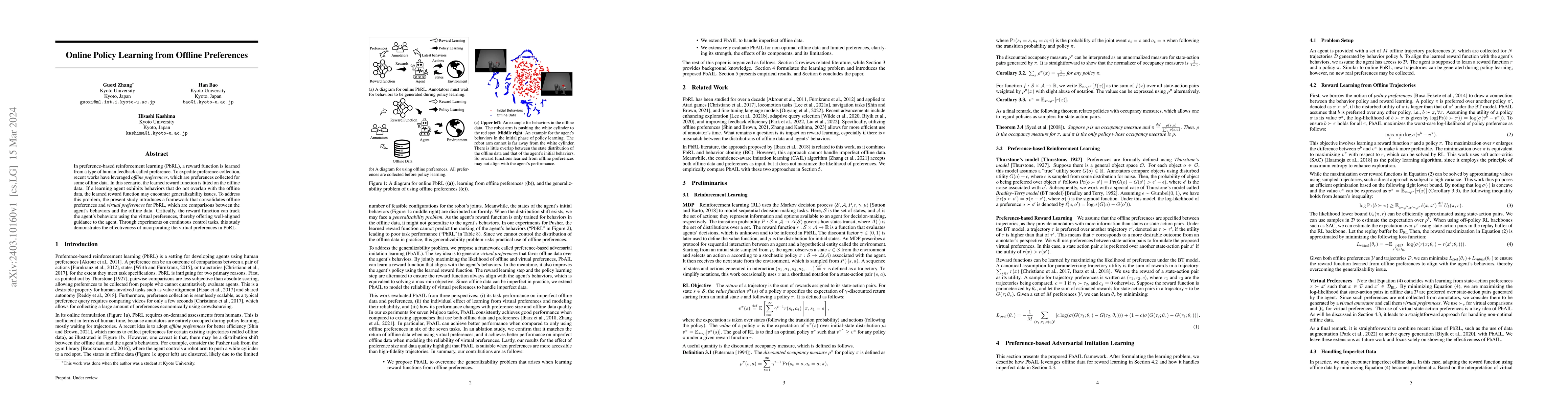 Thumbnail for Online Policy Learning from Offline Preferences
