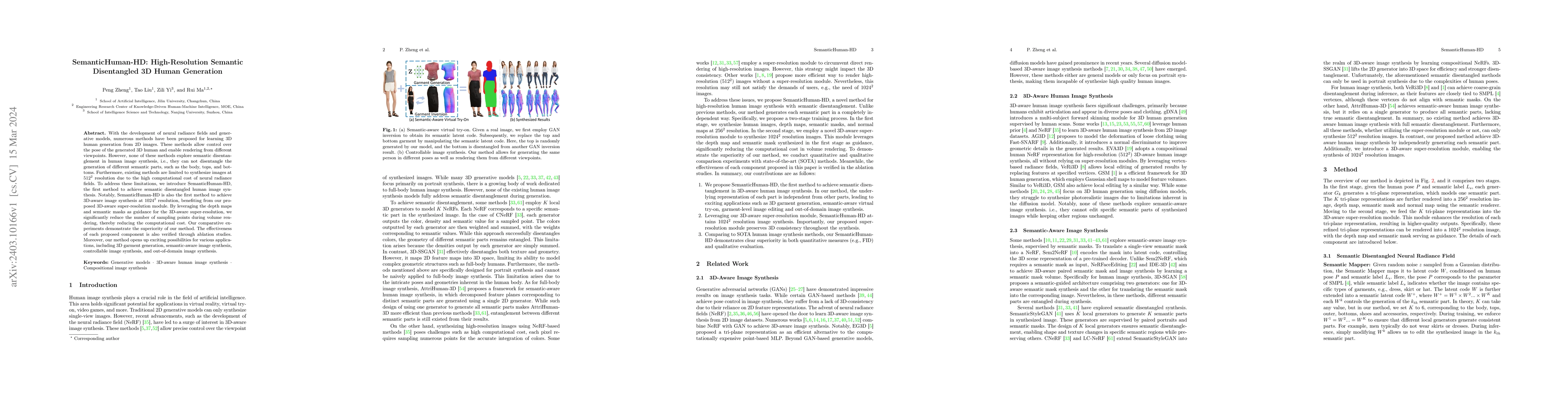 Thumbnail for SemanticHuman-HD: High-Resolution Semantic Disentangled 3D Human
  Generation