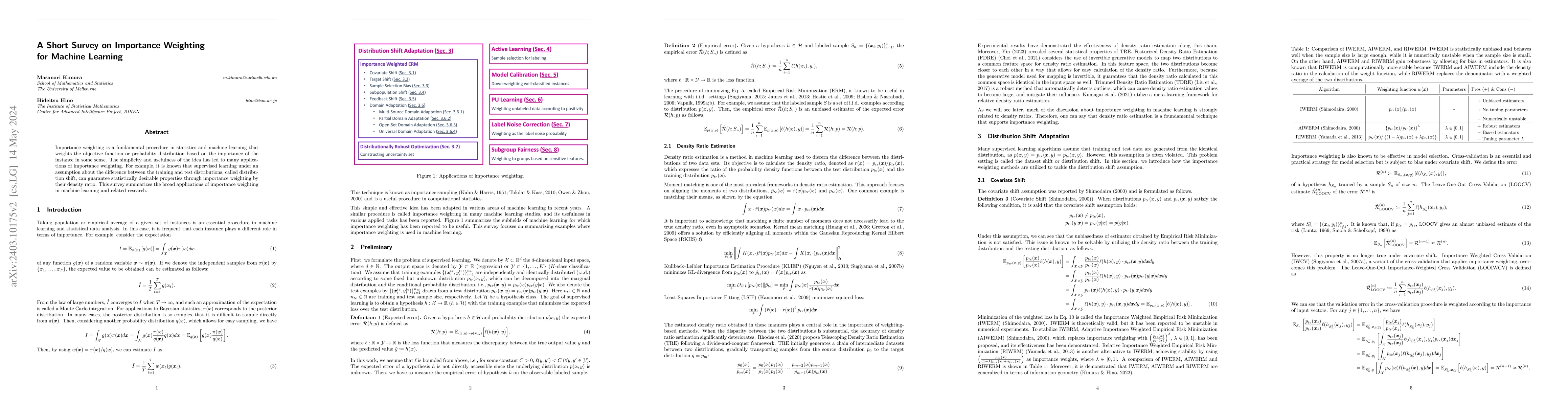 Thumbnail for A Short Survey on Importance Weighting for Machine Learning