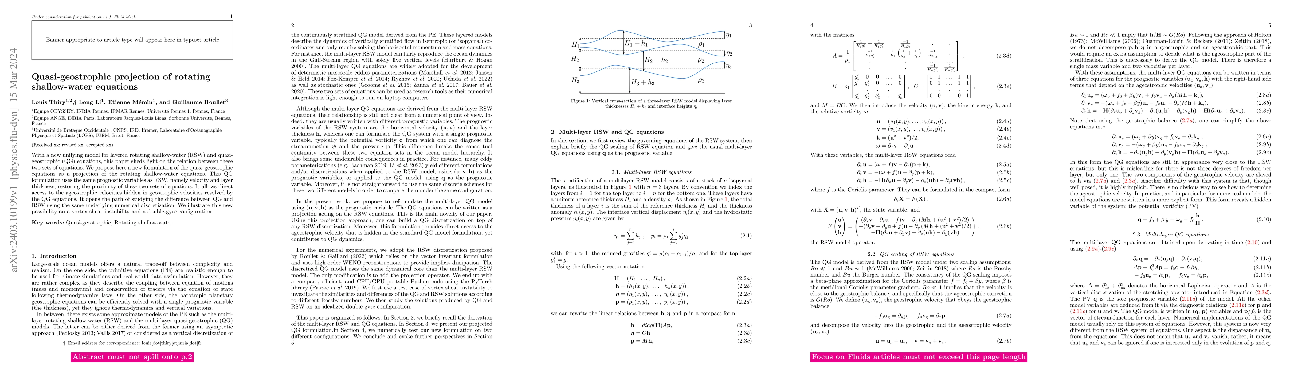 Thumbnail for Quasi-geostrophic projection of rotating shallow-water equations
