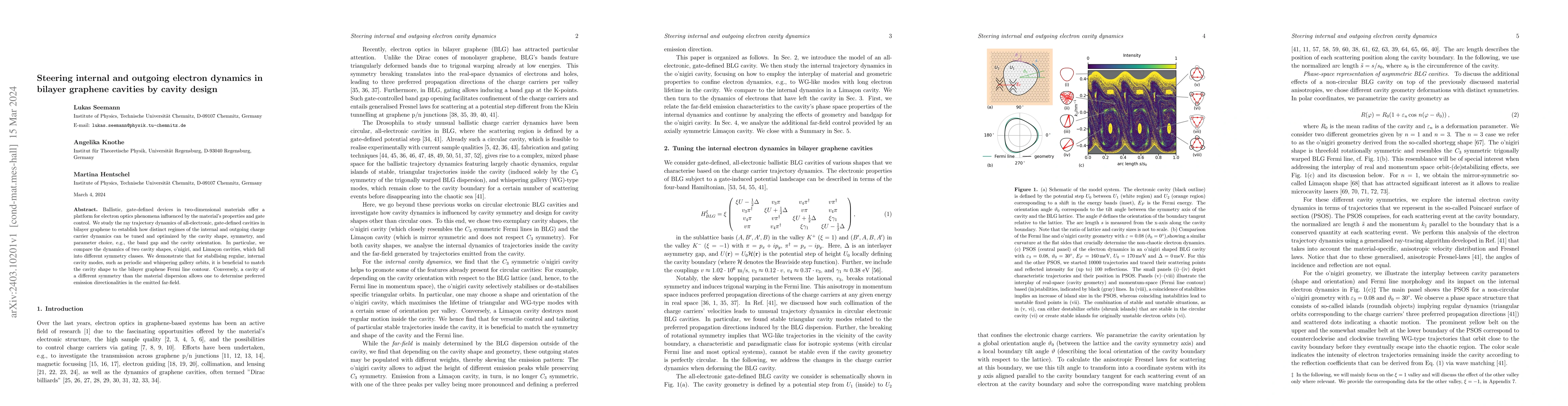Thumbnail for Steering internal and outgoing electron dynamics in bilayer graphene
  cavities by cavity design