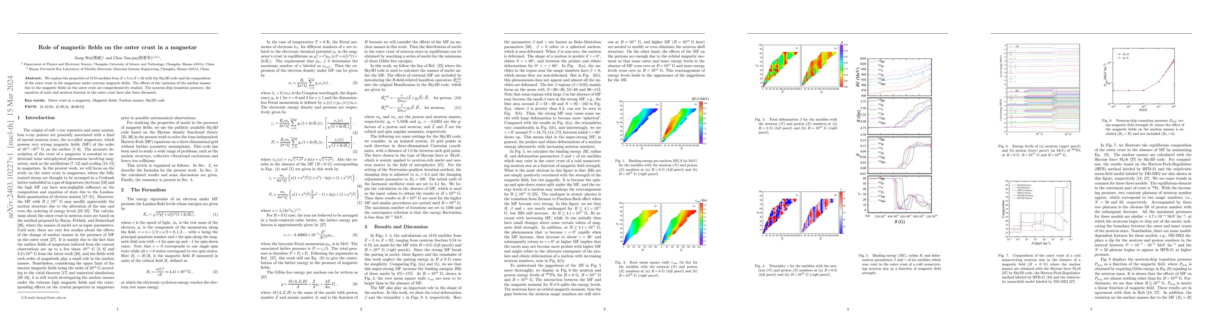 Thumbnail for Role of magnetic fields on the outer crust in a magnetar