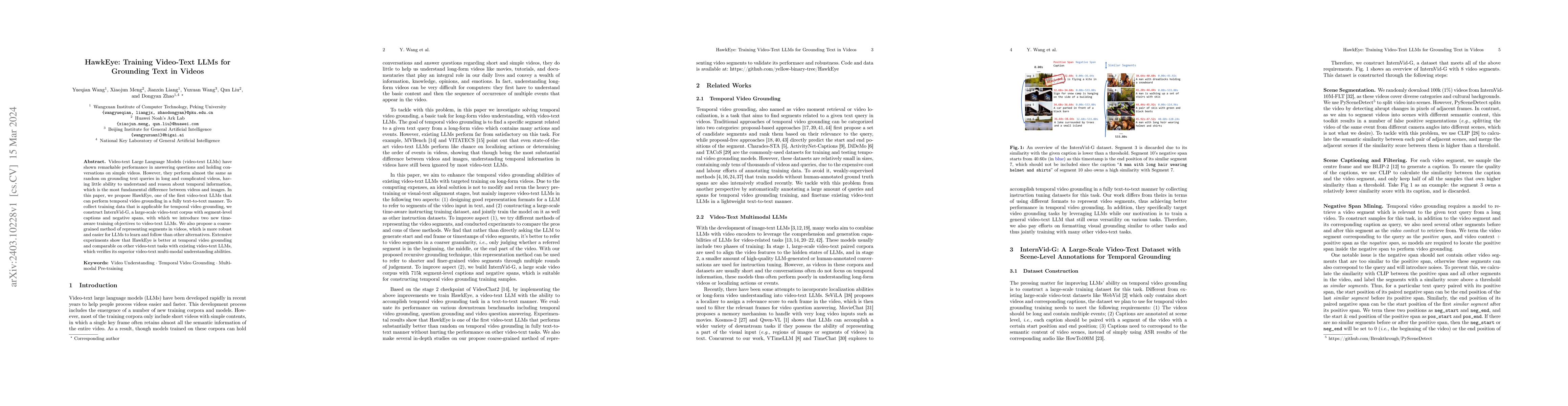 Thumbnail for HawkEye: Training Video-Text LLMs for Grounding Text in Videos