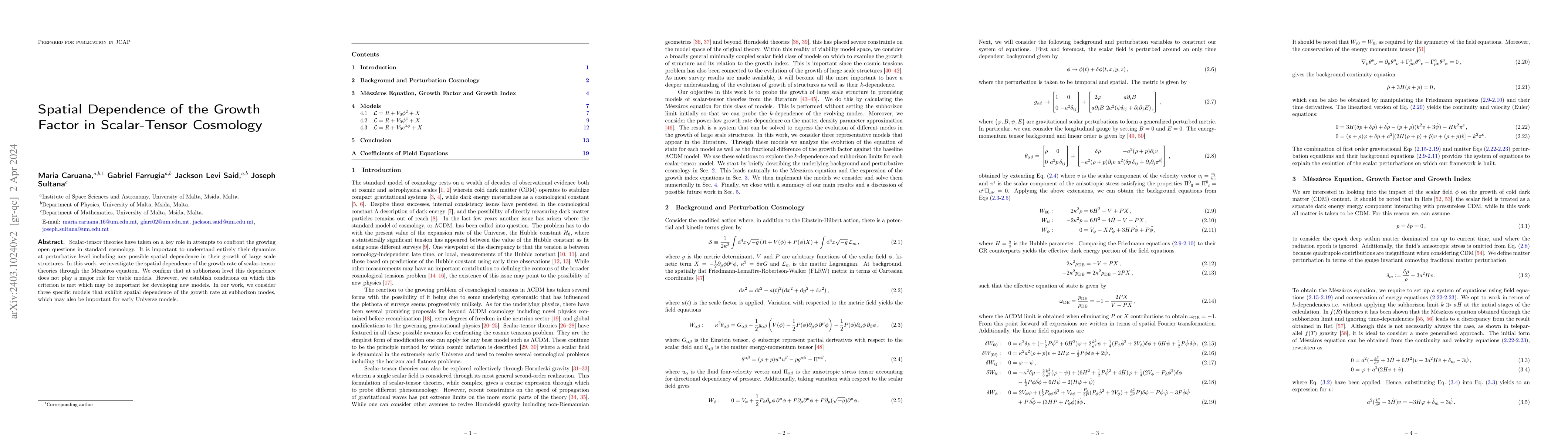 Thumbnail for Spatial Dependence of the Growth Factor in Scalar-Tensor Cosmology
