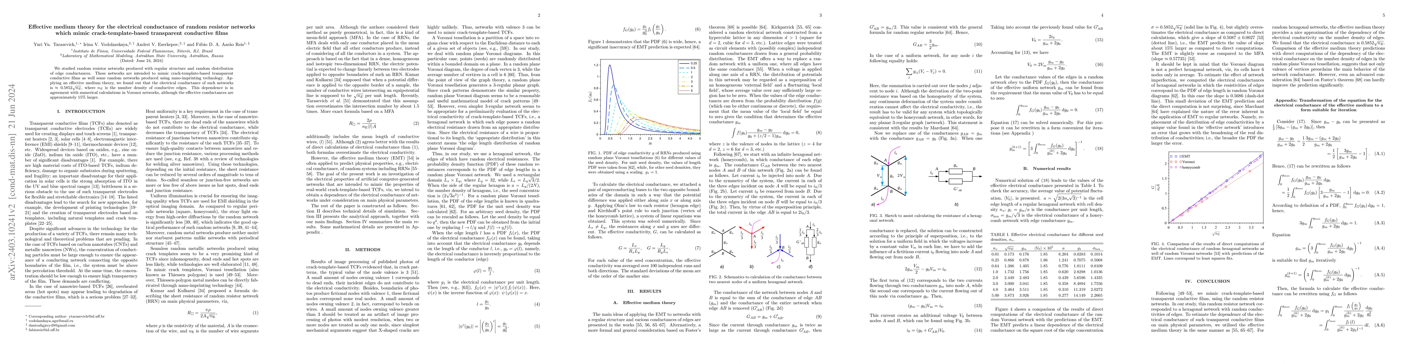 Thumbnail for Effective medium theory for the electrical conductance of random
  resistor networks which mimic crack-template-based transparent conductive
  films