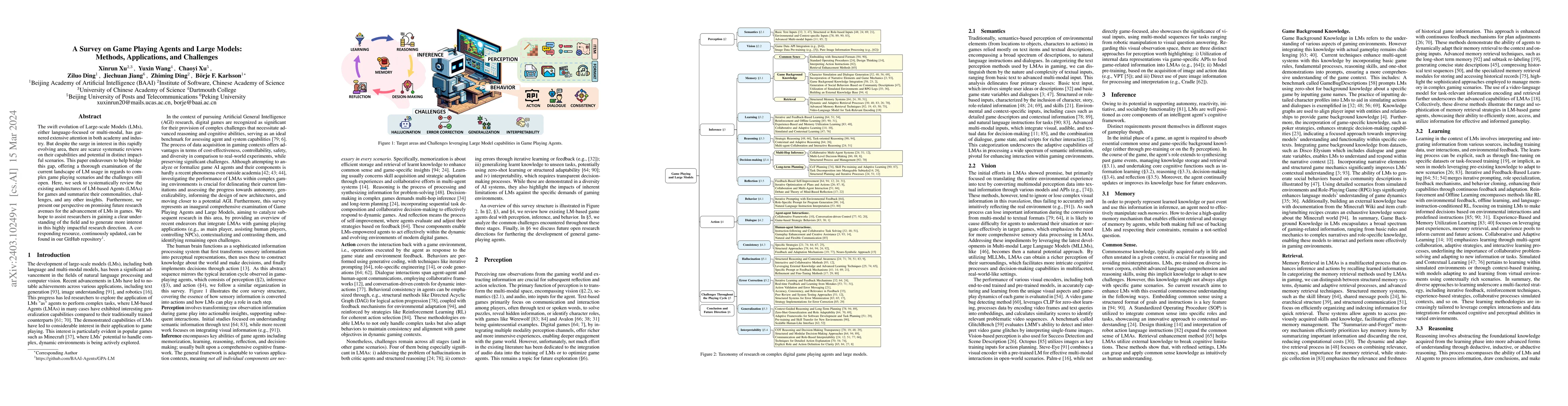 Thumbnail for A Survey on Game Playing Agents and Large Models: Methods, Applications,
  and Challenges