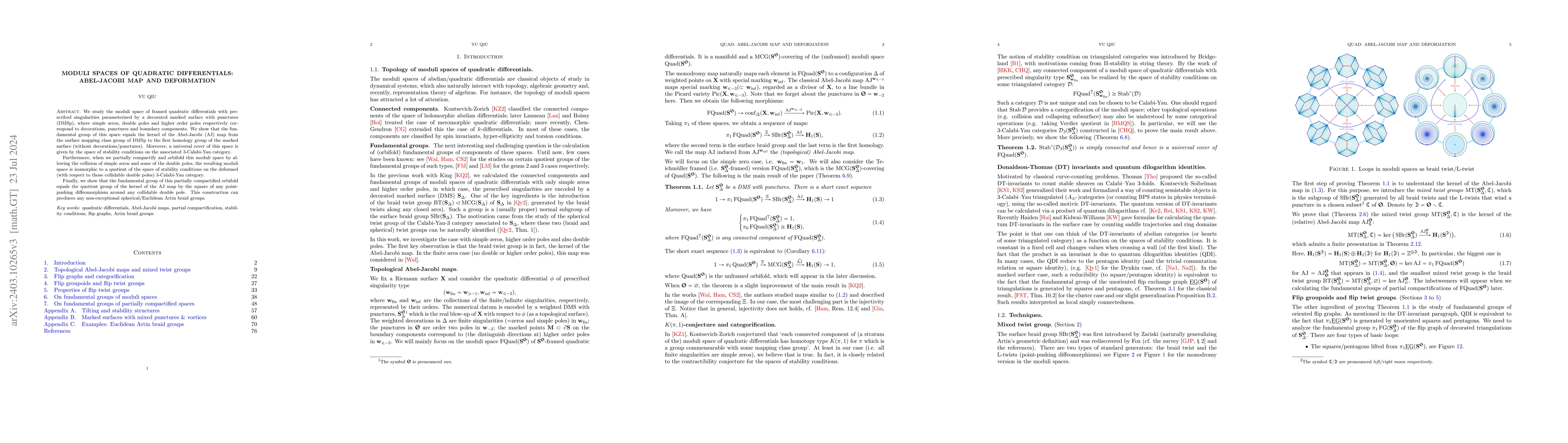Thumbnail for Moduli spaces of quadratic differentials: Abel-Jacobi map and
  deformation