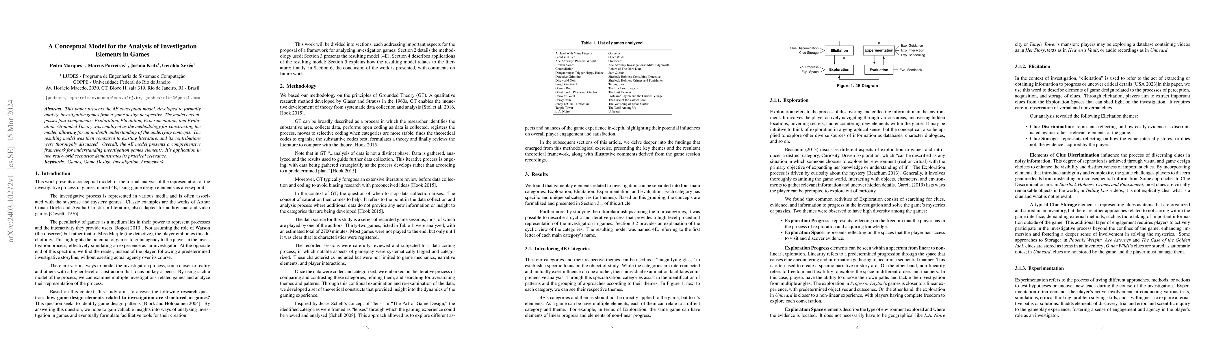 Thumbnail for A Conceptual Model for the Analysis of Investigation Elements in Games