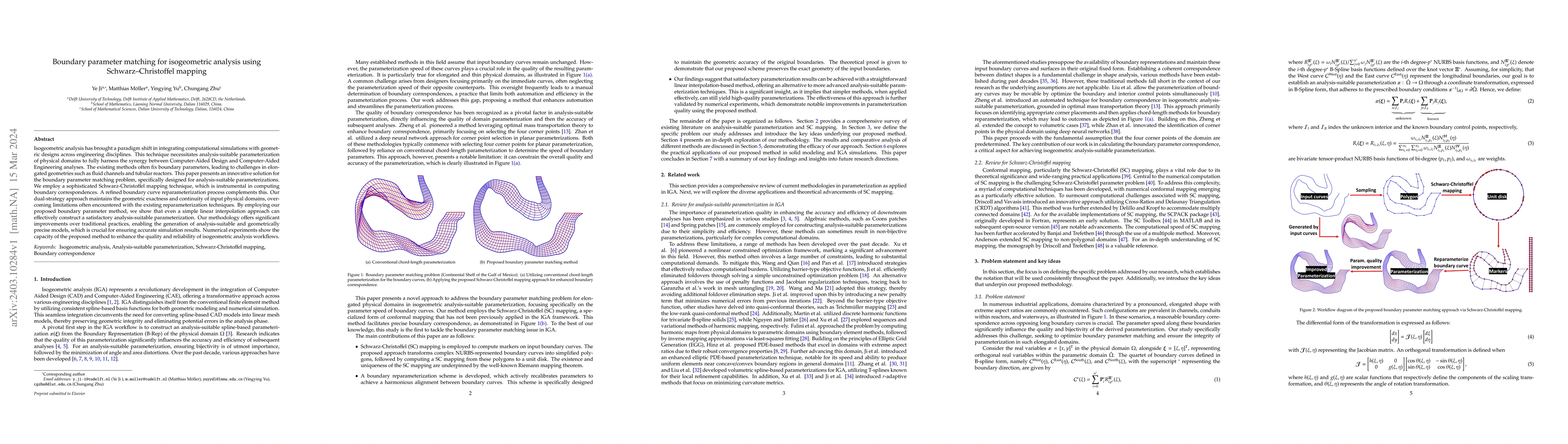 Thumbnail for Boundary parameter matching for isogeometric analysis using
  Schwarz-Christoffel mapping