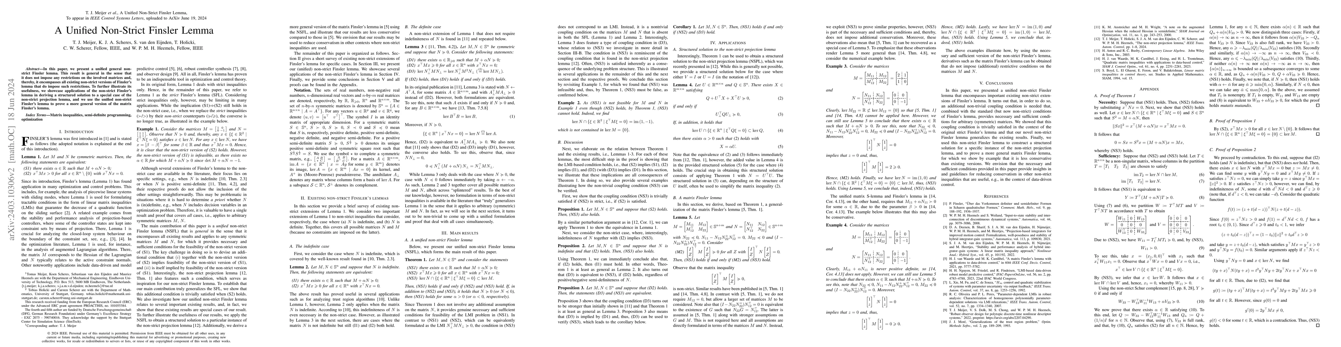 Thumbnail for A Unified Non-Strict Finsler Lemma